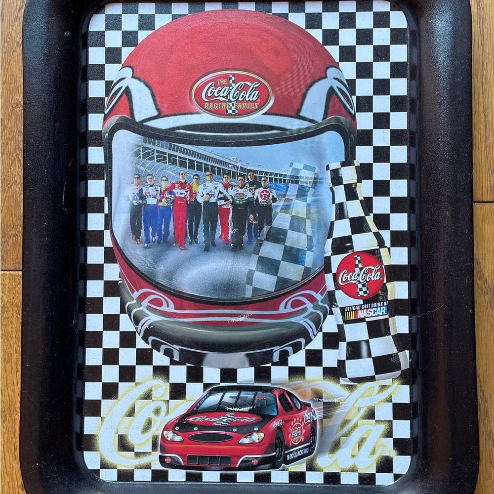 2002 NASCAR Coca Cola Racing Family Drivers Metal Serving Tray